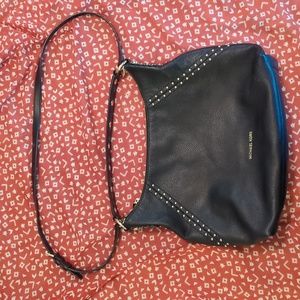 Michael Kors Black leather shoulder bag with Crossbody strap attachment